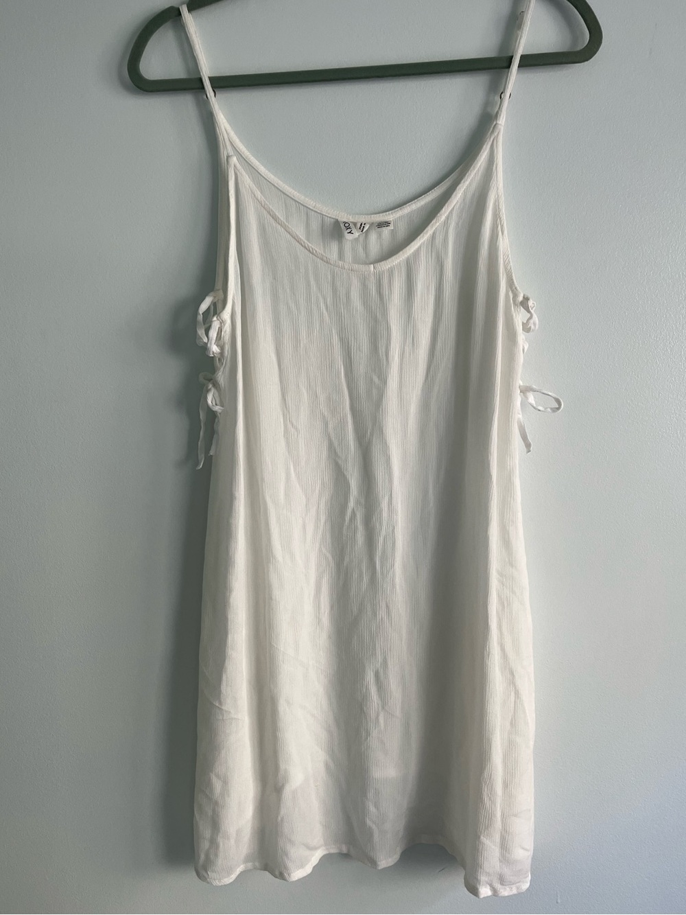 Roxy White Slip Camisole Dress with Side Ties